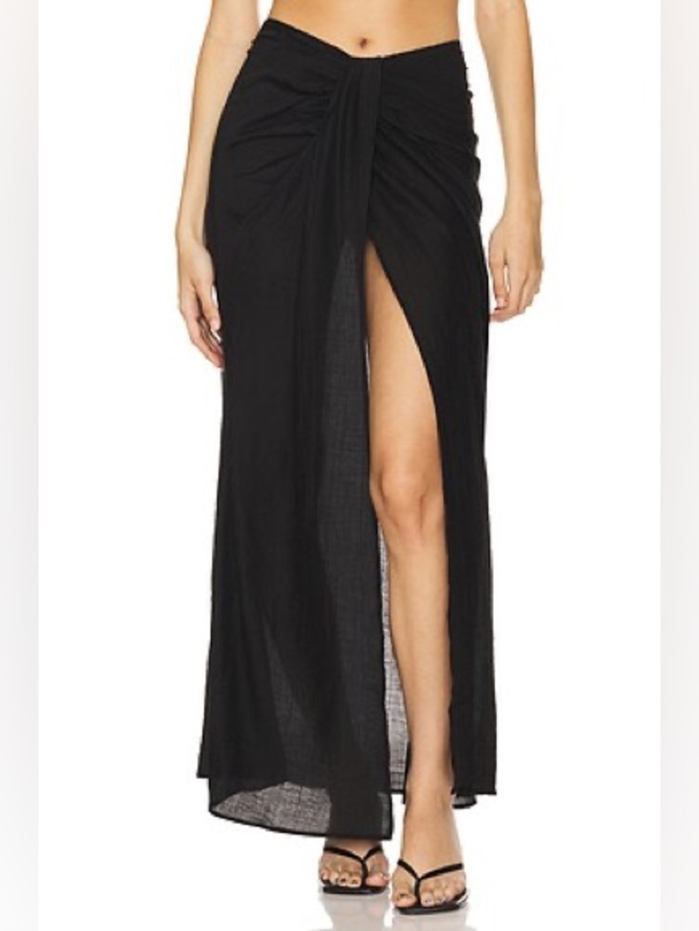 Revolve SNDYS Cantarios Black Wrap Coverup Maxi Skirt Zipper Beach Summer Pool